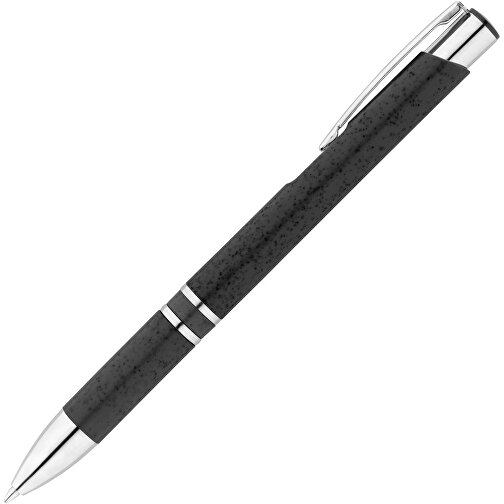 BETA WHEAT. Kugelschreiber Aus Strohfaser Und ABS Mit Clip , schwarz, Weizenstroh. ABS. Metall, 1,00cm (Höhe), Bild 2