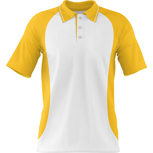 Poloshirt Individuell Gestaltbar , weiss / sonnengelb, 200gsm Poly/Cotton Pique, XS, 60,00cm x 40,00cm (Höhe x Breite), Bild 1