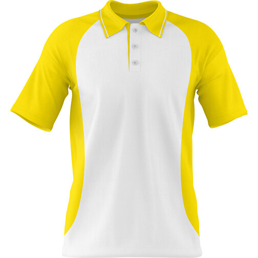 Poloshirt Individuell Gestaltbar , weiss / gelb, 200gsm Poly/Cotton Pique, XS, 60,00cm x 40,00cm (Höhe x Breite), Bild 1