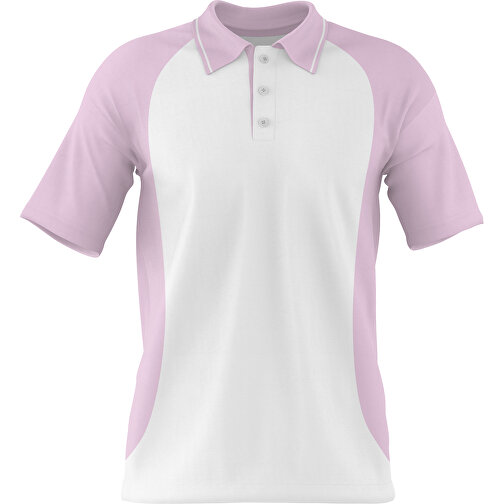 Poloshirt Individuell Gestaltbar , weiß / zartrosa, 200gsm Poly/Cotton Pique, XL, 76,00cm x 59,00cm (Höhe x Breite), Bild 1