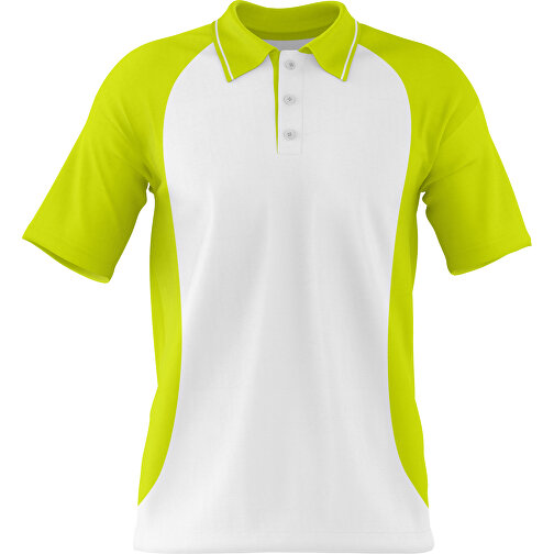 Poloshirt Individuell Gestaltbar , weiß / hellgrün, 200gsm Poly/Cotton Pique, XL, 76,00cm x 59,00cm (Höhe x Breite), Bild 1
