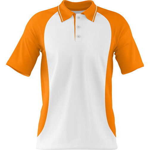 Poloshirt Individuell Gestaltbar , weiss / gelborange, 200gsm Poly/Cotton Pique, L, 73,50cm x 54,00cm (Höhe x Breite), Bild 1