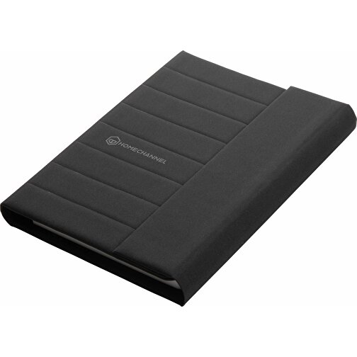 Impact Aware™ A5 Notebook Mit Magnetverschluss, Schwarz , schwarz, PET - recycelt, 23,00cm x 2,50cm (Länge x Höhe), Bild 9