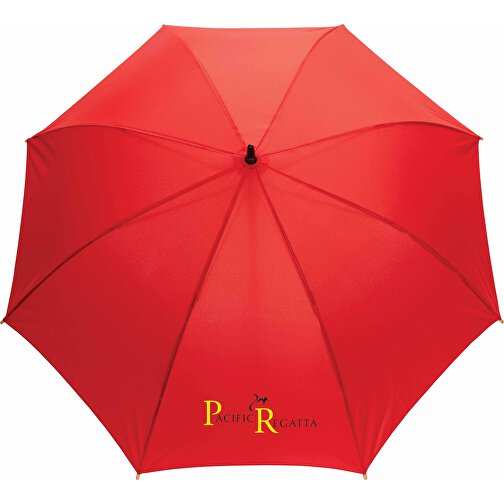 23' Impact AWARE™ RPET 190T Auto-Open Bambus-Schirm, Rot , rot, PET - recycelt, 79,50cm (Höhe), Bild 5