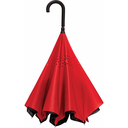 23' Impact AWARE™ RPET 190T Umgekehrter Schirm, Rot , rot, PET - recycelt, 76,00cm (Höhe), Bild 4