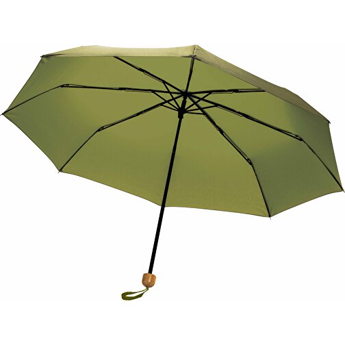 20.5' Impact AWARE™ RPET 190T Pongee Bambus Mini-Schirm, Grün , grün, PET - recycelt, 58,00cm (Höhe), Bild 1