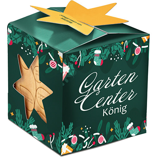 Pot cube bois mini en boite star-box avec graines - Cresson de jardin, 1 sites gravés au laser, Image 3
