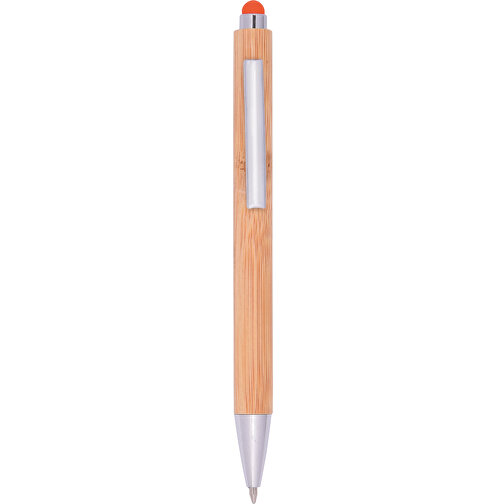 Kugelschreiber TOUCHY , orange, Bambus / Metall, 14,00cm (Länge), Bild 1