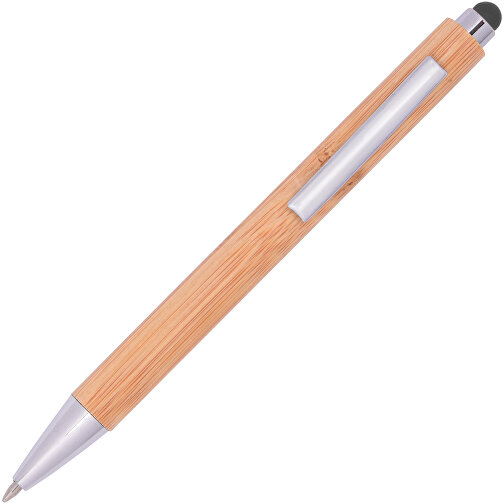 Kugelschreiber TOUCHY , schwarz, Bambus / Metall, 14,00cm (Länge), Bild 2