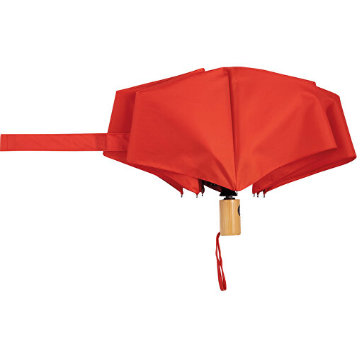 Vollautomatischer Windproof-Taschenschirm CALYPSO , rot, Holz / Metall / Polyester, , Bild 4