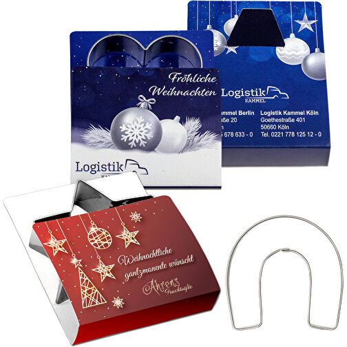 Backförmchen Single-Pack - Weihnachten - Hufeisen 4/4-c , individuell, Papier, Edelstahl, 7,50cm x 1,50cm x 6,00cm (Länge x Höhe x Breite), Bild 1