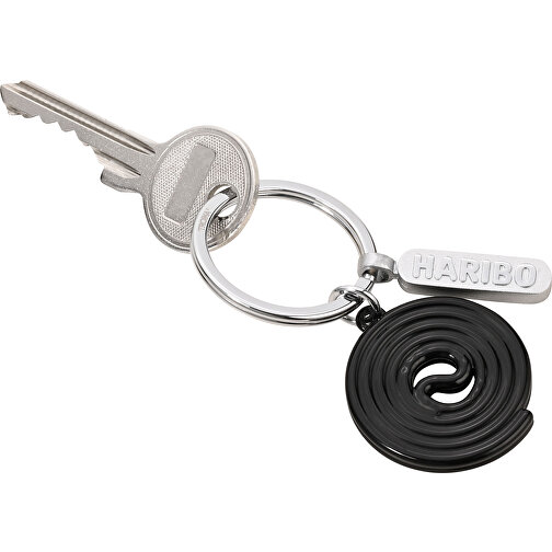 TROIKA Schlüsselanhänger HARIBO LAKRITZ , Troika, schwarz, silberfarben, Metallguss, 7,50cm x 0,40cm x 4,50cm (Länge x Höhe x Breite), Bild 2