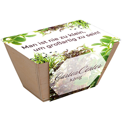 Mini-jardinière bois avec graines - Mélange d herbes aromatiques, Image 3