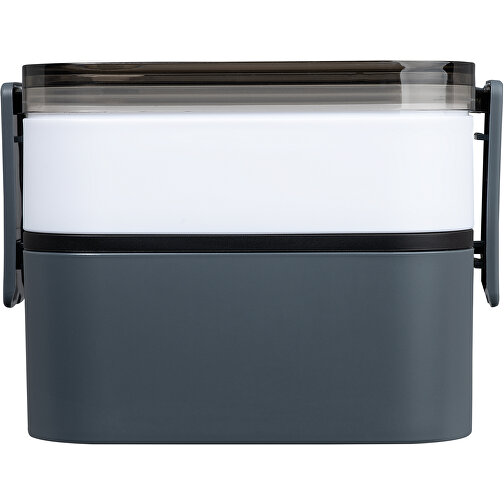 DUO Doppel- Lunchbox Mit Auslaufsicherem Deckel , grau, PP, PC, Silikon, 31,30cm (Höhe), Bild 2