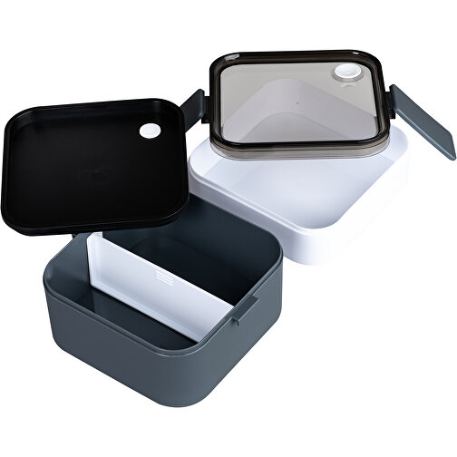 DUO Doppel- Lunchbox Mit Auslaufsicherem Deckel , grau, PP, PC, Silikon, 31,30cm (Höhe), Bild 5