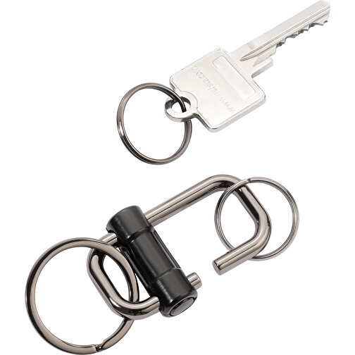 TROIKA Schlüsselanhänger 2-WAY KEY , Troika, gunmetal, schwarz, Metallguss, 9,50cm x 1,20cm x 3,30cm (Länge x Höhe x Breite), Bild 2