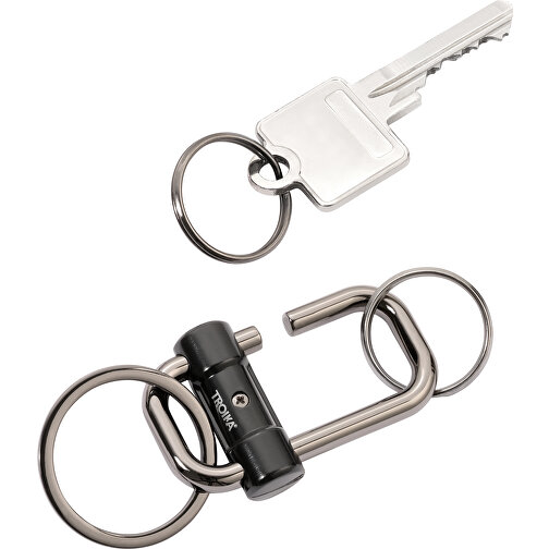 TROIKA Schlüsselanhänger 2-WAY KEY , Troika, gunmetal, schwarz, Metallguss, 9,50cm x 1,20cm x 3,30cm (Länge x Höhe x Breite), Bild 5