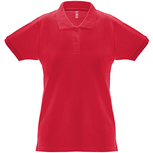 THC MONACO WOMEN. Damen Poloshirt , rot, Baumwolle, XL, 68,00cm x 1,00cm x 52,00cm (Länge x Höhe x Breite), Bild 1