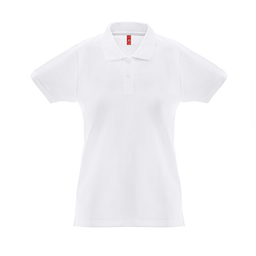 THC MONACO WOMEN WH. Kurzarm-Poloshirt Für Damen Aus Kardierter Baumwolle , weiß, Baumwolle, L, 66,00cm x 1,00cm x 49,00cm (Länge x Höhe x Breite), Bild 1