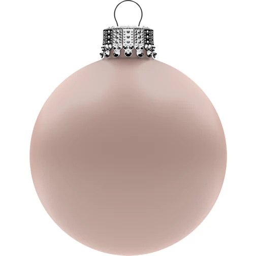 Boule de Noël moyenne 66 mm, couronne argentée, mate, Image 1