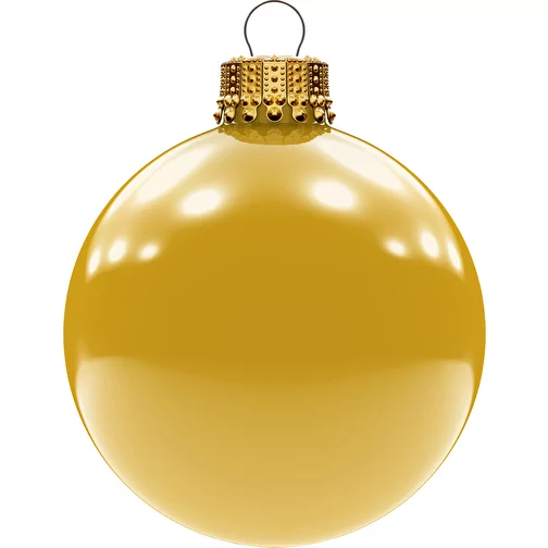 Pallina albero di Natale media 66 mm, corona oro, lucida, Immagine 1