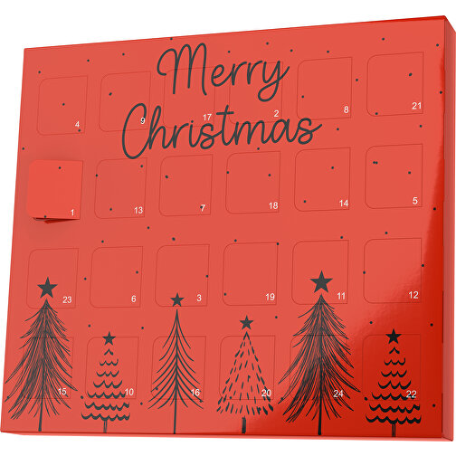 XS Adventskalender Merry Christmas Tanne , M&M\'s, rot / schwarz, Vollkartonhülle, weiss, 1,60cm x 12,00cm x 14,00cm (Länge x Höhe x Breite), Bild 1
