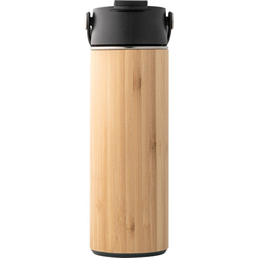 LAVER. Thermosflasche Aus Bambus, Edelstahl Und PP 440 Ml , schwarz, Edelstahl. Bambus. PP, 42,00cm (Höhe), Bild 2