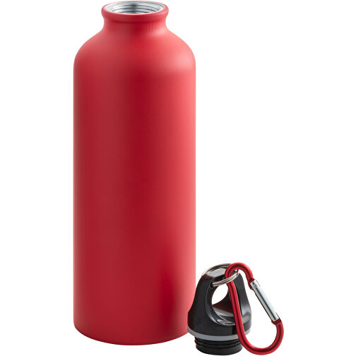 COLLINA. Aluminiumflasche Mit Karabiner 550 Ml , rot, Aluminium, 1,00cm (Höhe), Bild 2