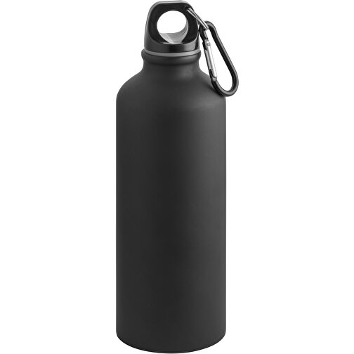 COLLINA. Aluminiumflasche Mit Karabiner 550 Ml , schwarz, Aluminium, 1,00cm (Höhe), Bild 1