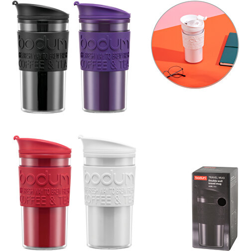 TRAVEL MUG. Reisebecher 350ml , rot, Kunststoff,Gummi,Silikon, , Bild 3