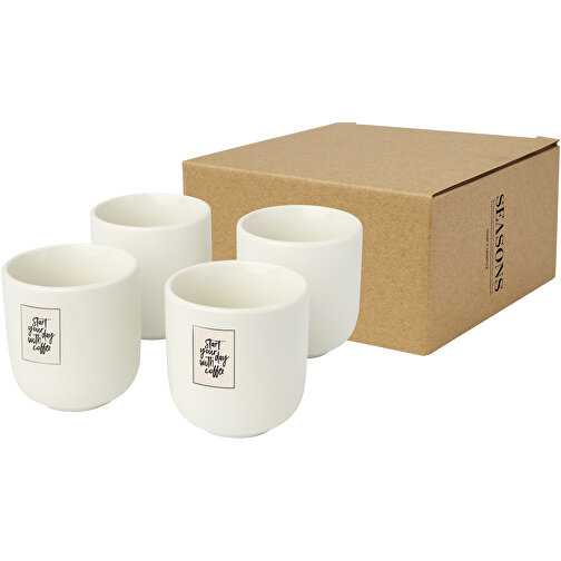 Male Espressotassen 4-teilig 90 Ml , weiß, Keramik, 6,20cm (Höhe), Bild 2