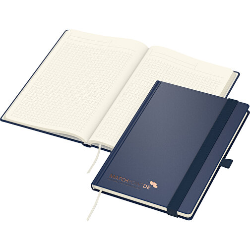 Cuaderno Vision-Book Creme bestseller A5, azul oscuro incl. gofrado cobre, Imagen 1