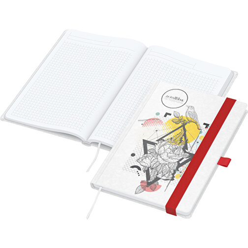 Notizbuch Match-Book White Bestseller A5 Natura Individuell,  Rot , rot, 21,00cm x 14,80cm (Länge x Breite), Bild 1