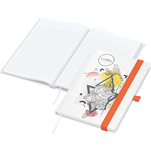 Notizbuch Match-Book White Bestseller A5 Natura Individuell, Orange , orange, 21,00cm x 14,80cm (Länge x Breite), Bild 1