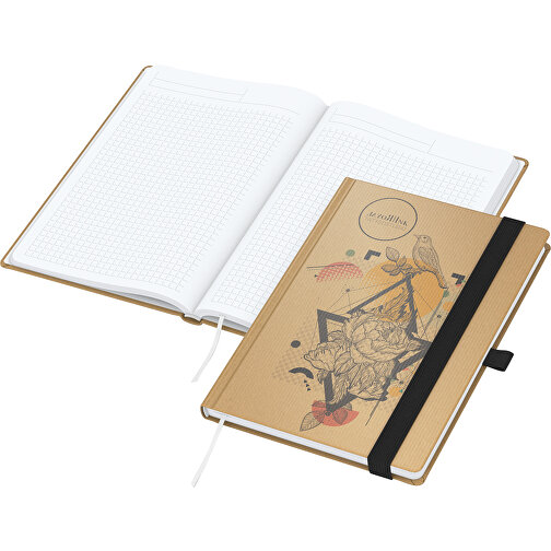 Cuaderno Match-Book Bestseller blanco A5, Natura marrón, negro, Imagen 1