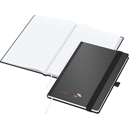 Notebook Vision-Book White bestseller A5, svart inkl. kopparprägling, Bild 1