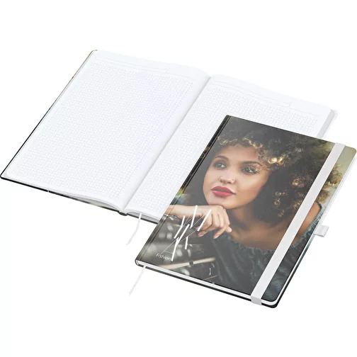 Notatnik Match-Book bialy bestseller A4, okladka-Star polysk, bialy, Obraz 1