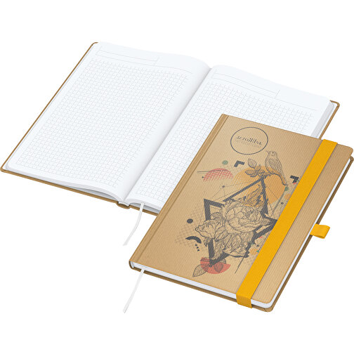 Notesbog Match-Book White bestseller A4, Natura brun, gul, Billede 1