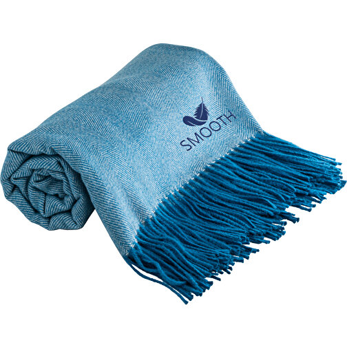 SMOOTH. Decke Aus 100% Acryl Mit Einem Band Für Personalisierungskarte , blau, 1,00cm (Höhe), Bild 5