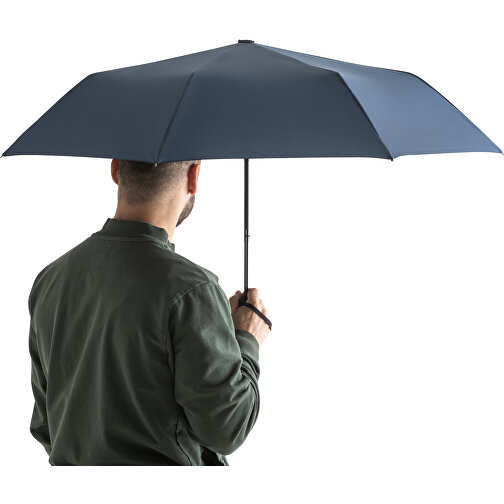 CIMONE. Faltbarer Regenschirm Aus RPET Mit PP-Griff , blau, rPET. 190T pongee. PP, 1,00cm (Höhe), Bild 4