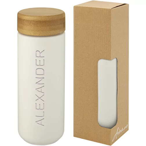Gobelet en céramique Lumi de 300 ml avec couvercle en bambou, Image 3