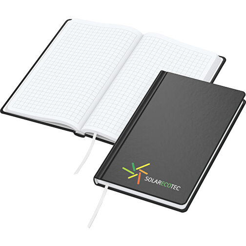 Notizbuch Easy-Book Basic Bestseller Pocket, Schwarz Inkl. Siebdruck-Digital , schwarz, 15,20cm x 9,40cm (Länge x Breite), Bild 1