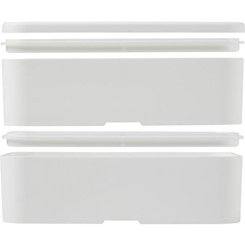 MIYO Doppel-Lunchbox , weiß / weiß / kieselgrau, PP Kunststoff, 18,00cm x 11,30cm x 11,00cm (Länge x Höhe x Breite), Bild 7