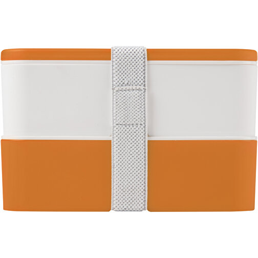MIYO Doppel-Lunchbox , orange / weiss / weiss, PP Kunststoff, 18,00cm x 11,30cm x 11,00cm (Länge x Höhe x Breite), Bild 4