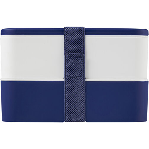 MIYO Doppel-Lunchbox , blau / weiss / blau, PP Kunststoff, 18,00cm x 11,30cm x 11,00cm (Länge x Höhe x Breite), Bild 4