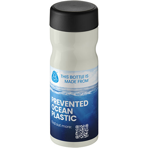H2O Active® Eco Base 650 Ml Sportflasche Mit Drehdeckel , elfenbeinweiss / schwarz, PCR Kunststoff, PP Kunststoff, 20,60cm (Höhe), Bild 2