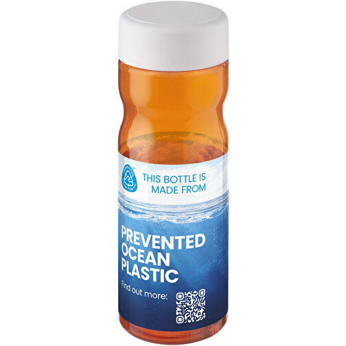 H2O Active® Eco Base 650 Ml Sportflasche Mit Drehdeckel , orange / weiß, PCR Kunststoff, PP Kunststoff, 20,60cm (Höhe), Bild 2