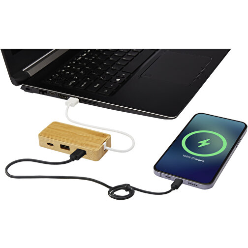 Tapas USB-Hub Aus Bambus , natur, Bambusholz, 8,70cm x 1,60cm x 4,00cm (Länge x Höhe x Breite), Bild 6