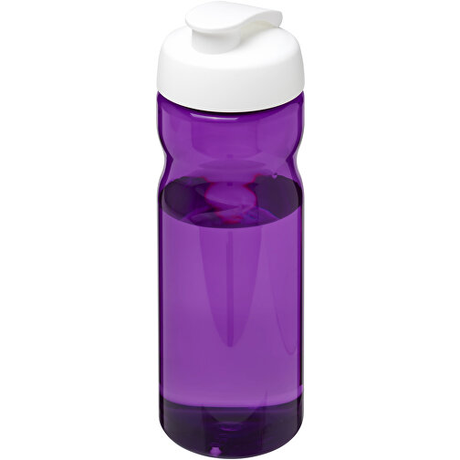 H2O Active® Eco Base 650 Ml Sportflasche Mit Klappdeckel , lila / weiss, PCR Kunststoff, PP Kunststoff, 22,10cm (Höhe), Bild 1