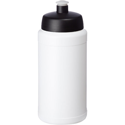 Baseline® Plus 500 Ml Sportflasche , schwarz / weiß, HDPE Kunststoff, PP Kunststoff, 18,50cm (Höhe), Bild 1